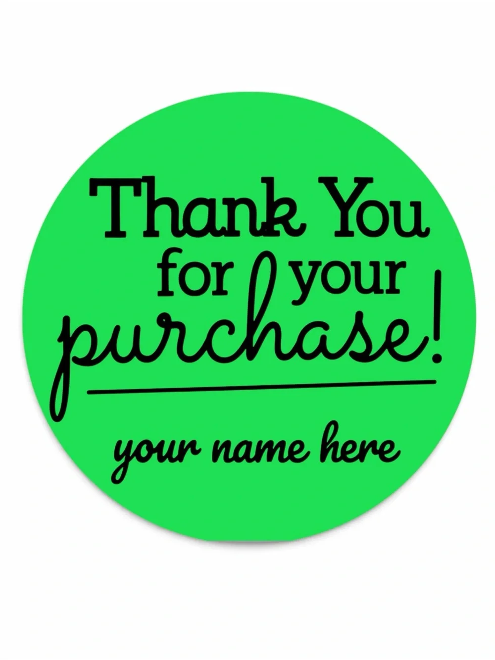 Custom Round sticker Thank you for your purchase sticker  2 inch  300 stickers
